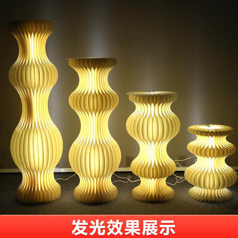 圆柱展台婚庆甜品中岛展示台风琴纸罗马柱陈列架折叠落地流水展柜
