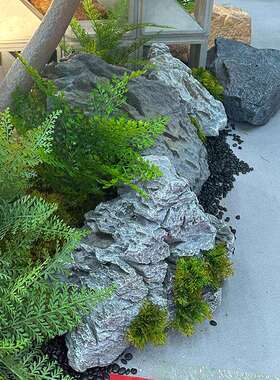 真假石头泡沫假石山仿青龙头绿植室WJS内造景软石装道具假英德摆