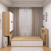 榻米衣柜一组合小户型现代卧室带抽DAQ屉儿童房床储体物塌塌榻米