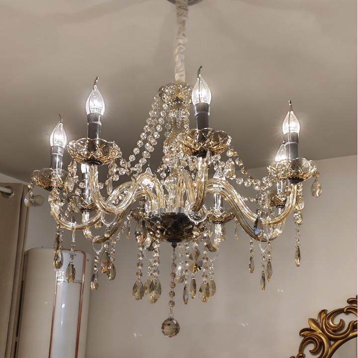 新款简约现代水晶灯吊灯欧式婚庆LED蜡烛卧室餐厅客厅灯具