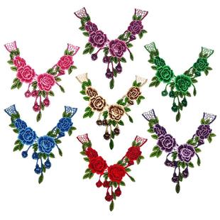 新款 辅料高密度手缝补丁旧衣改造 水溶领花妈妈假领子刺绣花领服装