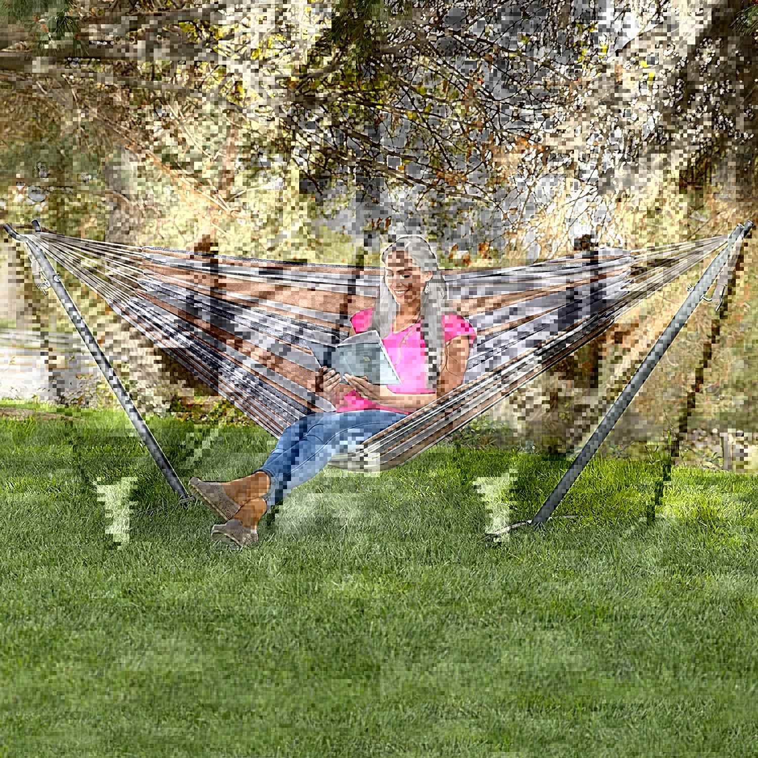 户外外露209营吊野床带支架家用布室内室外可拆卸折叠帆秋千子便