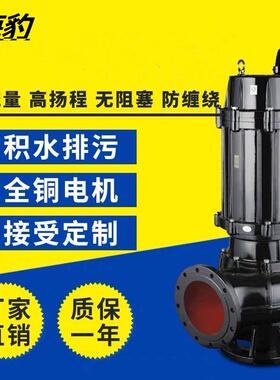 污水泵40WQ10-15-1.5KW10吨流量15米杨程220V无堵塞潜水排污泵