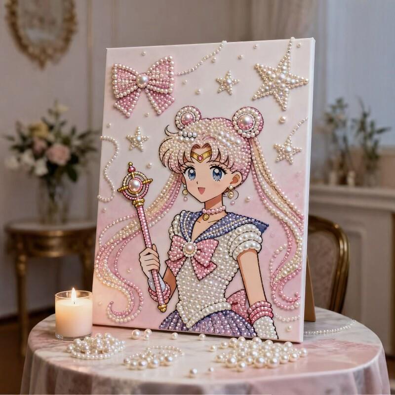 送闺蜜女朋友礼物手工DIY珍珠画自黏贴画钻石画梵高向日葵装饰画