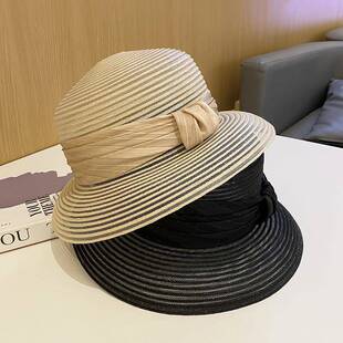 镂空透气渔夫帽子女韩版 显脸小盆帽度假出游可0330d 薄款 春夏夏季
