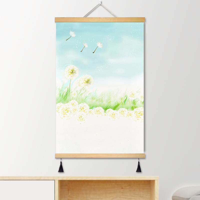北欧ins蒲公英墙面装饰画简约现代卧室房间挂画小清新电表箱遮挡