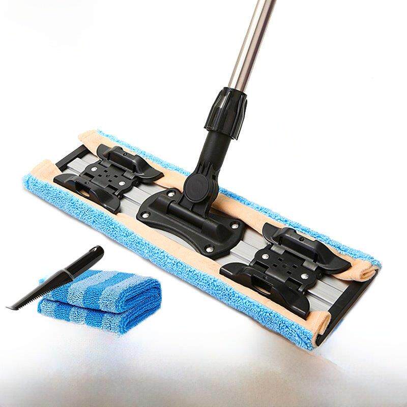 美丽雅平板拖把大号家用实木地板拖布正品潇洒400夹固式毛巾墩布