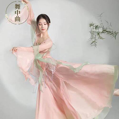 优雅风古典舞舞蹈服装身韵纱衣女飘逸仙气中国舞阔腿裤表演服套装