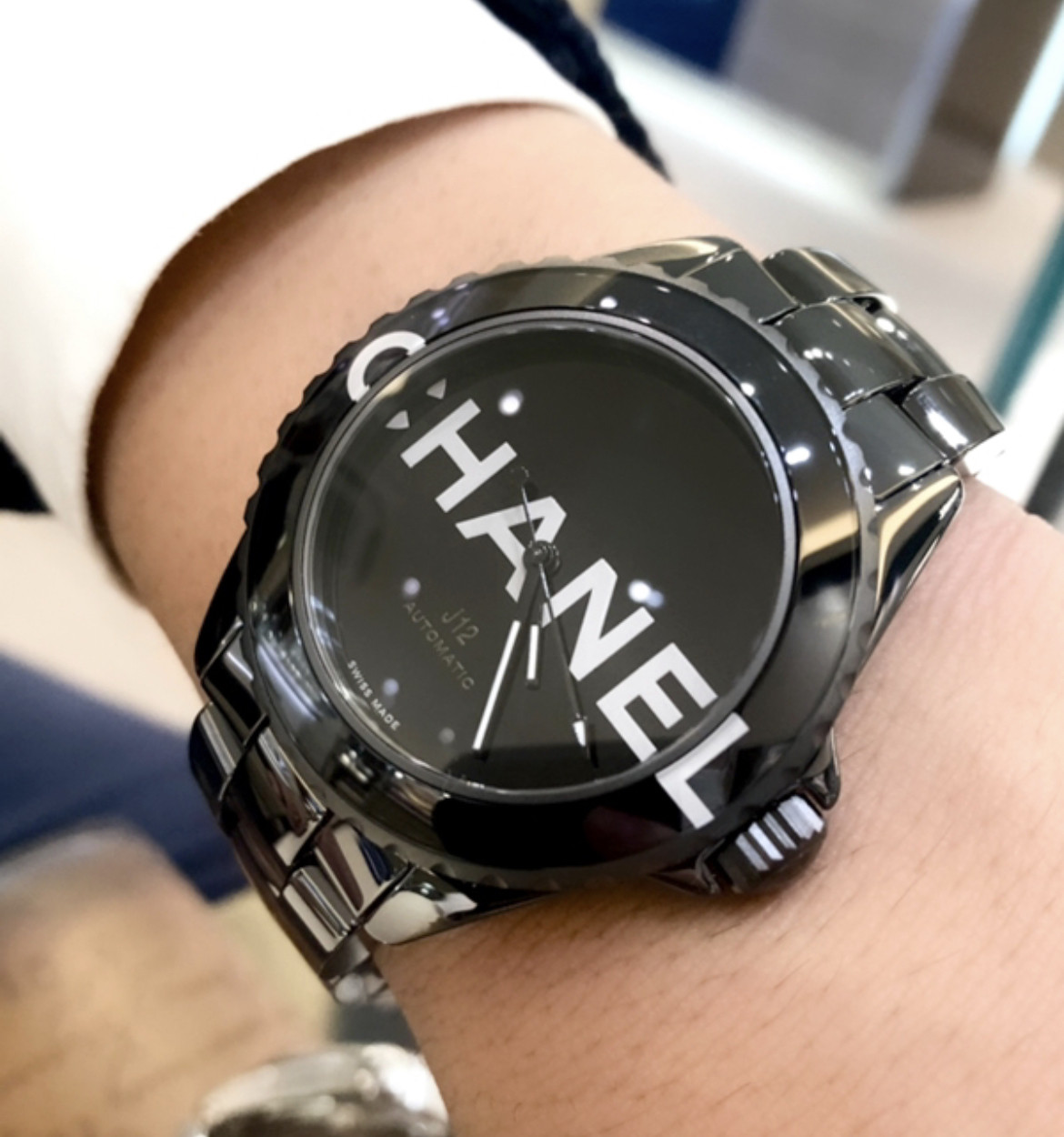 公价65500元98新38mm香奈儿J12系列H7418黑陶瓷自动机械女表