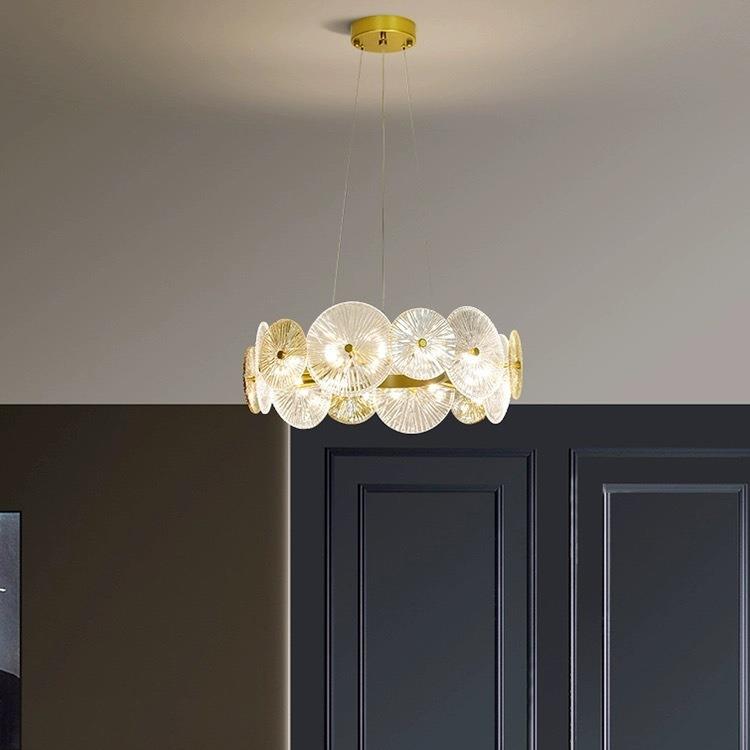 法式奢客厅灯奶油风后吊现代简约轻餐厅63946灯计设师圆形创意大
