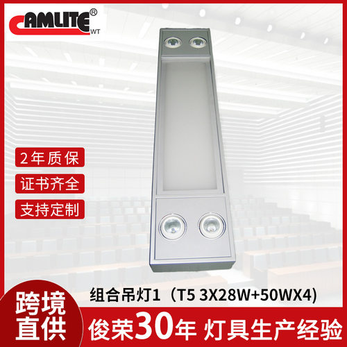 厂家定制组合吊灯T5 3X28W+50WX4商场吊灯吸顶灯LED灯具