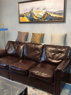 意舍美式牛皮1+2+3组合大真皮沙发怎么样？（已有万人评价）质量见真章