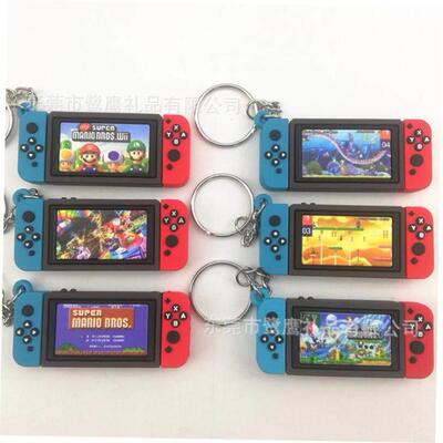Super Mario Bros Switch Game Console Keychain toys Children
