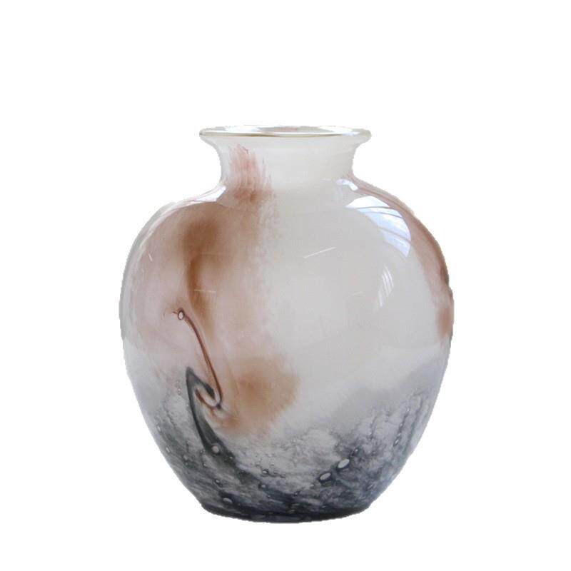 轻奢玻璃花瓶摆大肚收口渲染渐变水养插花装饰花器酒店样板间摆设