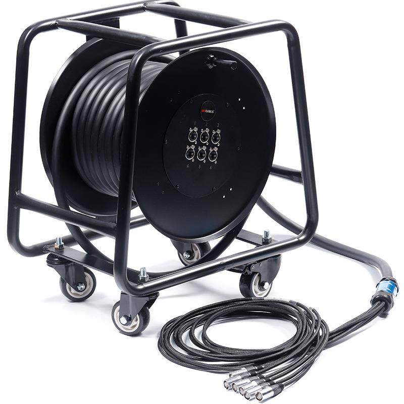 6通道连接器cat6网线蛇形网络电缆车100米6通道扩展音频线RJ45头