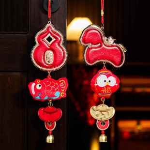 2029马年生肖室内门挂新款元旦新年装饰入户门氛围布置福禄小挂件