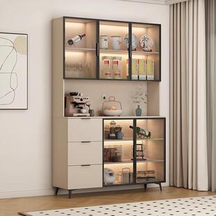 my实木餐边柜一体靠墙现代简约酒柜家用客厅2026新款厨房橱柜储物