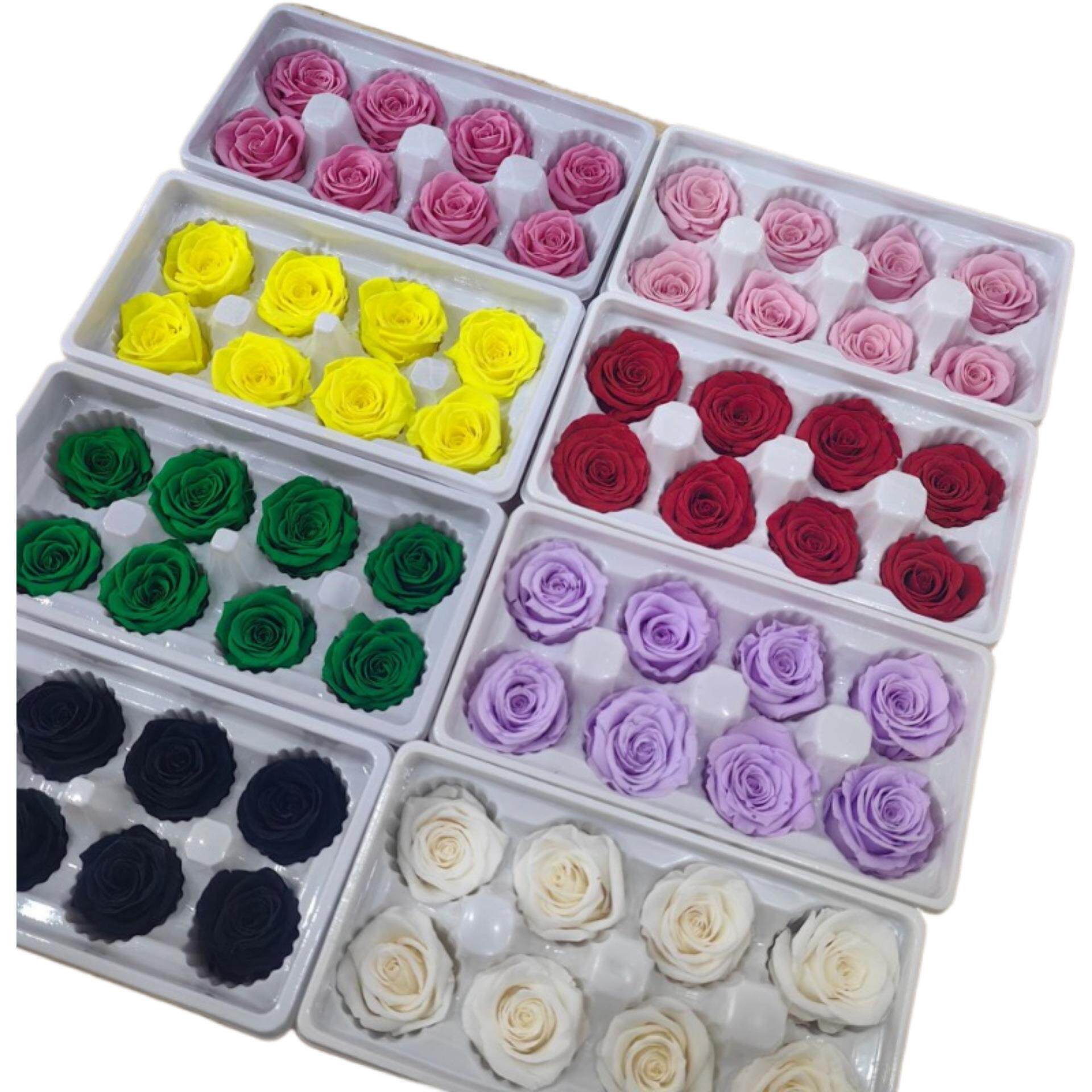 永生花多色玫瑰手工保鲜花手工花束创意装饰花材B级玫瑰弗洛伊德