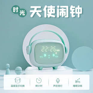现货时光天使闹钟 2020新款 儿童创意电子小闹钟多功能led数字闹钟