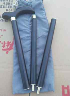 紫光檀三节登山登山手杖手工雕刻户外长寿礼小叶紫檀如意