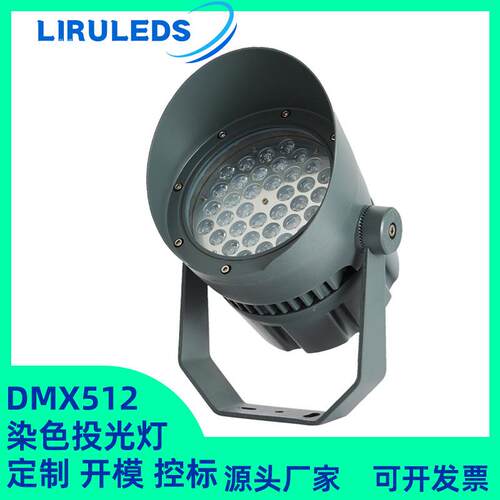 全彩RGBW文旅亮化芯龙泛光灯DMX512染色山体氛围48W投光灯