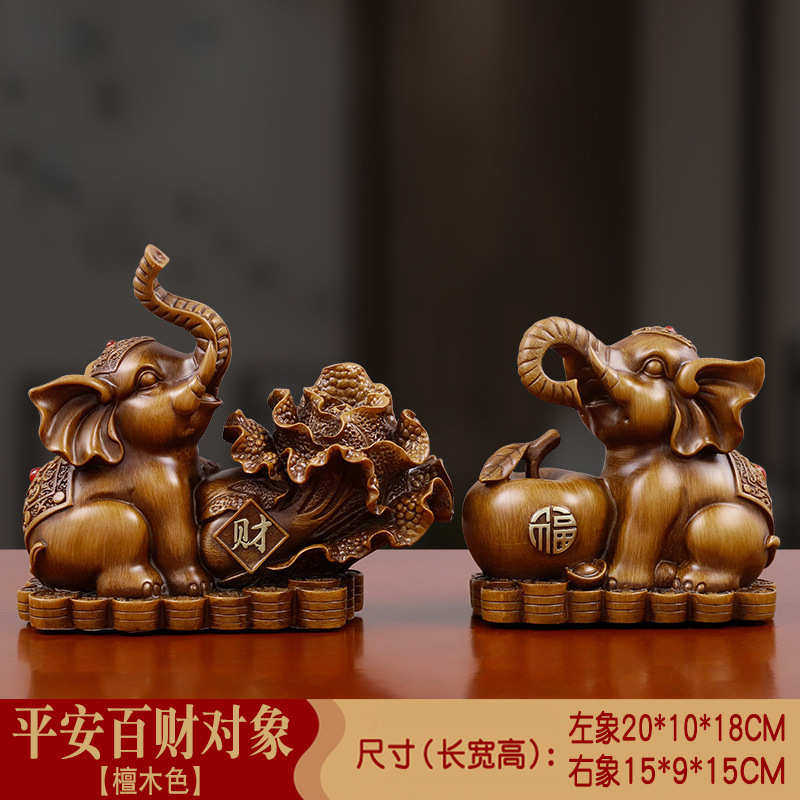 新款大象摆件客厅酒柜西双版纳装饰品招财一对家居旅游工艺品小象