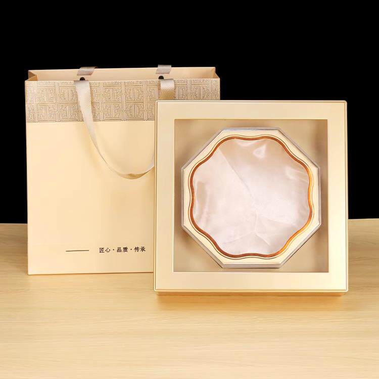 新款金色开窗包装盒高档烤漆木盒八角内胆燕窝虫草海参通用礼品盒