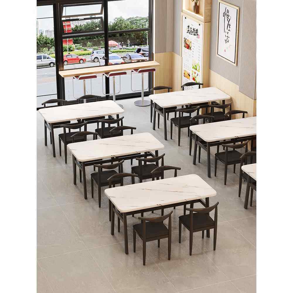 桌子餐饮商用餐厅饭店面馆烧烤小吃早餐快餐米线粉店专用桌椅组合
