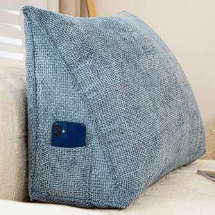 纯色客厅沙发十字绒三三垫角靠用麻感家护腰靠枕床上腰枕靠背可棉