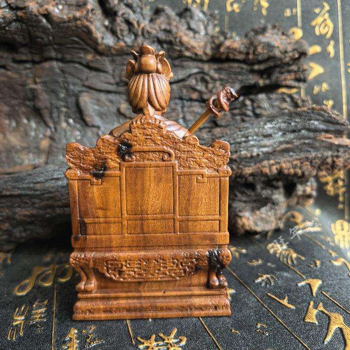 玉帝王母摆件坐龙椅玉皇大帝王母娘娘神像一对家用枣木摆件