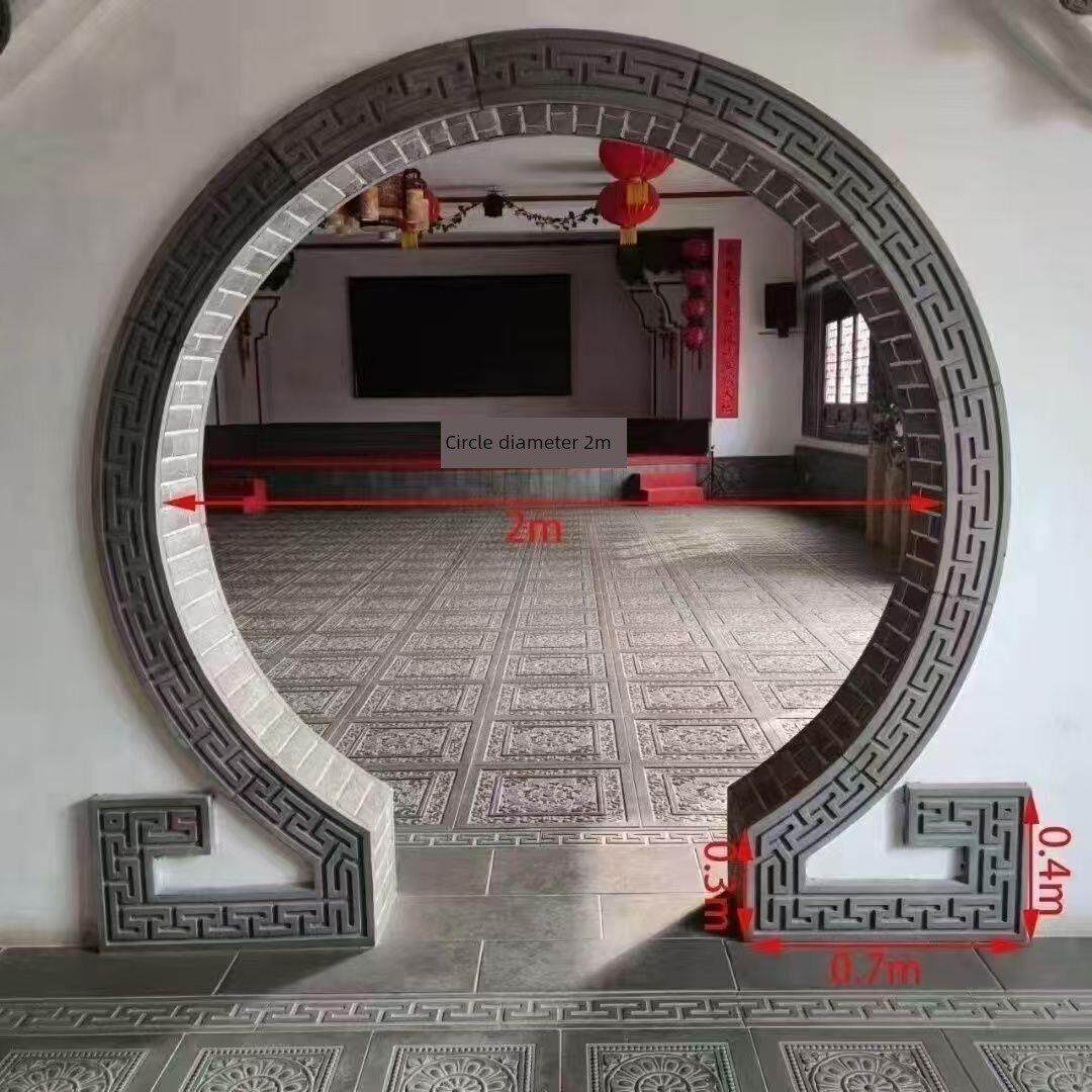 彷古中式月亮门砖雕门套线弧形门套线门边装饰线条浮雕砖雕门窗套