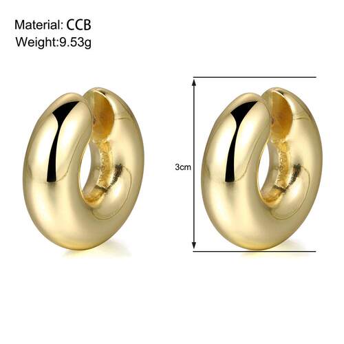 Women round hollow earrings without ear holes ear bone clip
