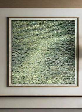 代简约色抽象画装饰侘寂风浅客XDT厅玄关挂画复绿古方型现壁画