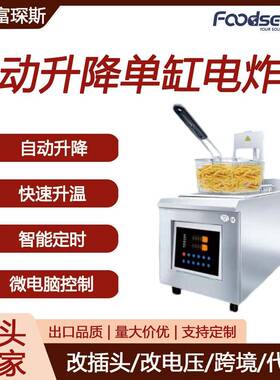 富琛斯单缸自动升降电炸炉台式智能定时款炸炉商用油炸锅双缸电炸
