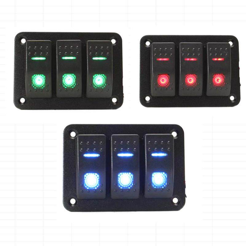 新款热销 船用驾驶面板控制开关3位组合开关多种LED灯颜色可选配