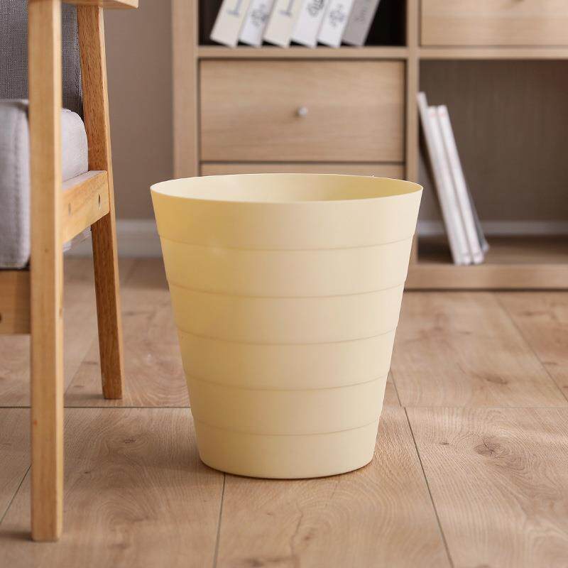 T 竹节纹垃圾桶家用厨房客厅卫生间塑料无盖纸篓创意垃圾篓