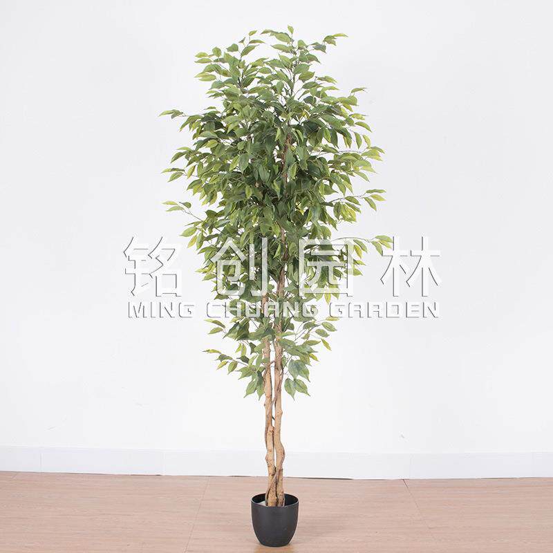 仿真绿植假榕树盆栽人造迷你榕树装饰用仿真榕树仿真植物景观