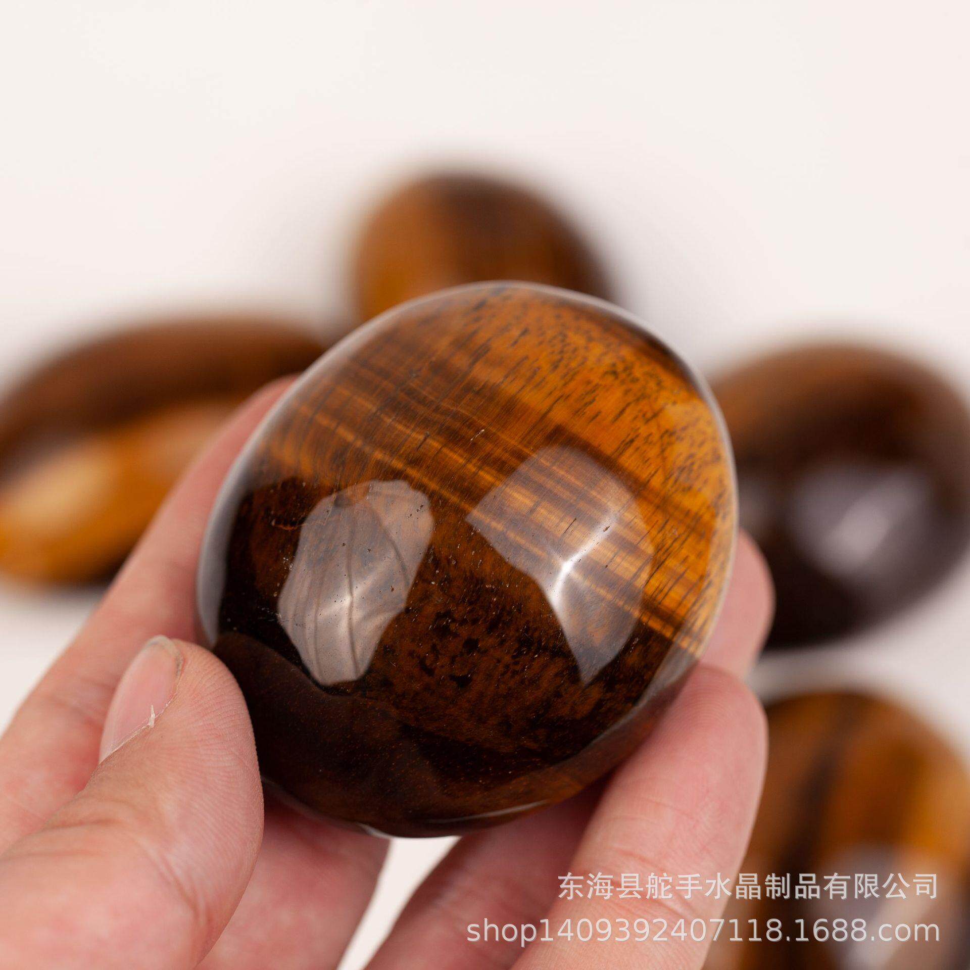 天然黄虎眼石原石打磨 水晶把玩件 虎眼石把玩摆件水晶工艺品