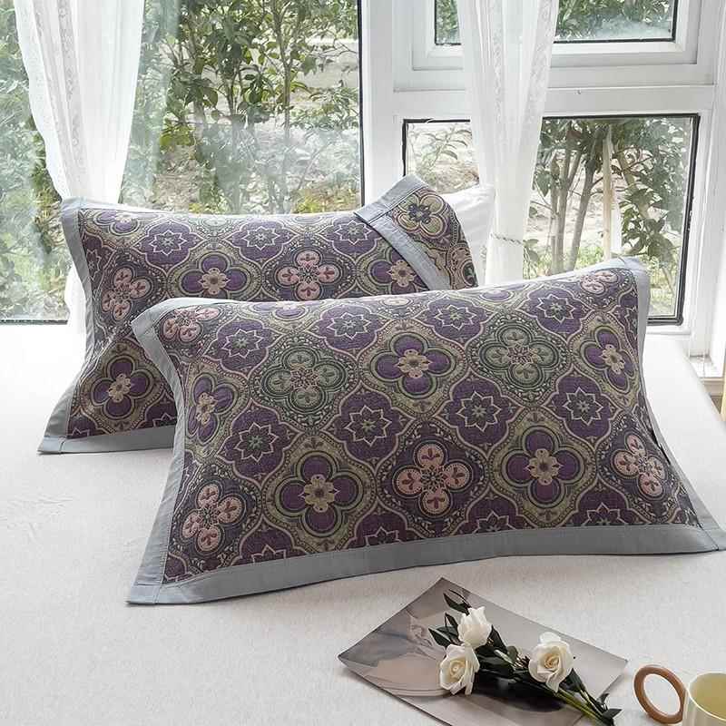 枕巾2024新款纯棉纱布枕巾枕头垫防头油全棉单人一对装防螨抗菌