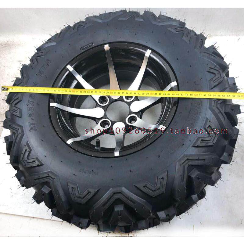 四轮卡丁车沙滩车配件25X10-12 25X8-12寸A字花越野轮胎铝轮毂