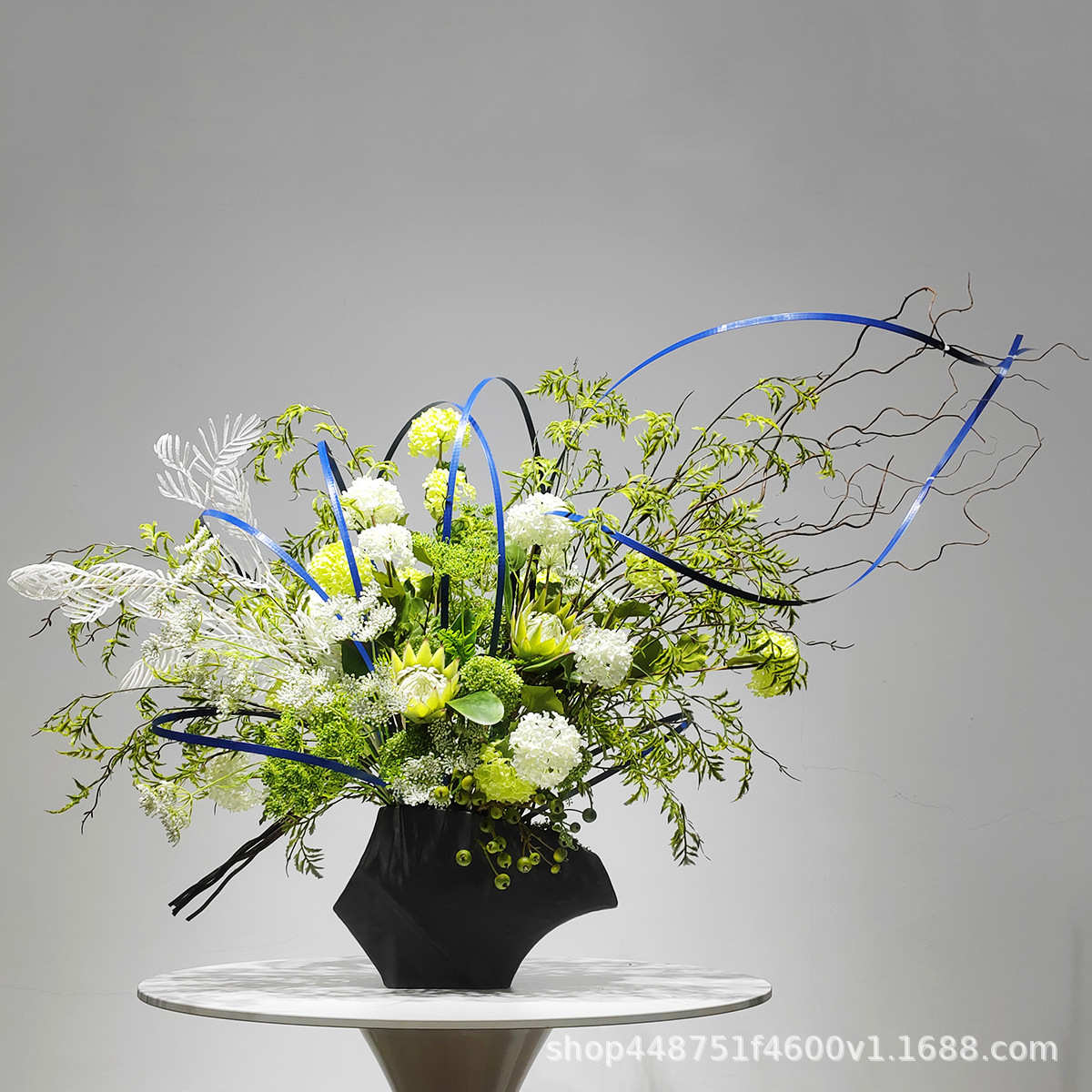 现代新中式创意绿植仿真花盆景摆件客厅茶几酒店前台假花摆设花艺