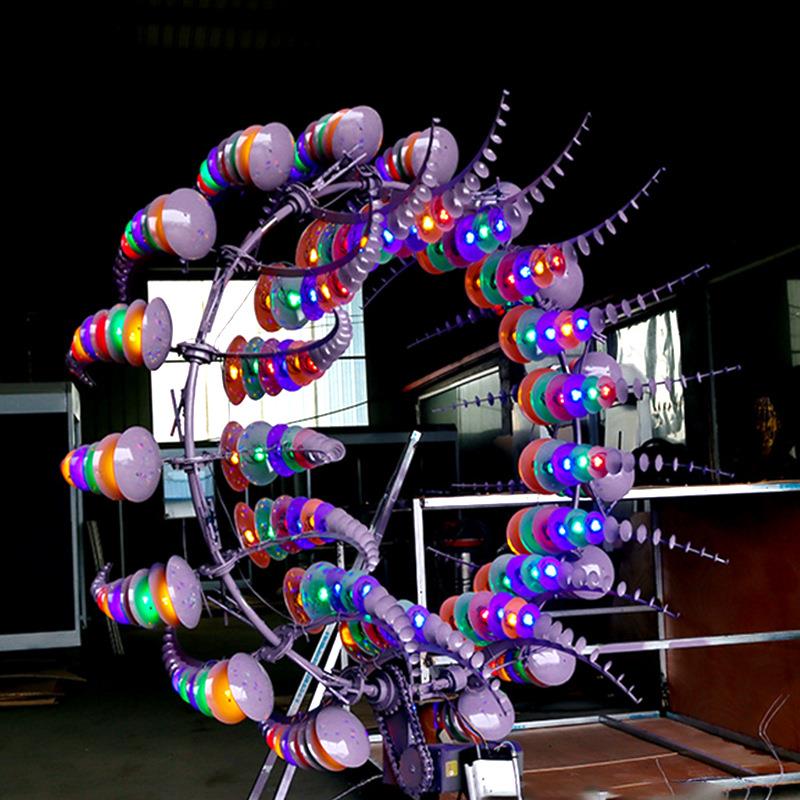 JW1006-3不锈钢风动雕塑商场区意施 发光转设动装置户外城创市金