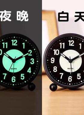 夜光小闹钟学生用儿童床头电子时钟表钟面创意个性懒人闹铃大音量