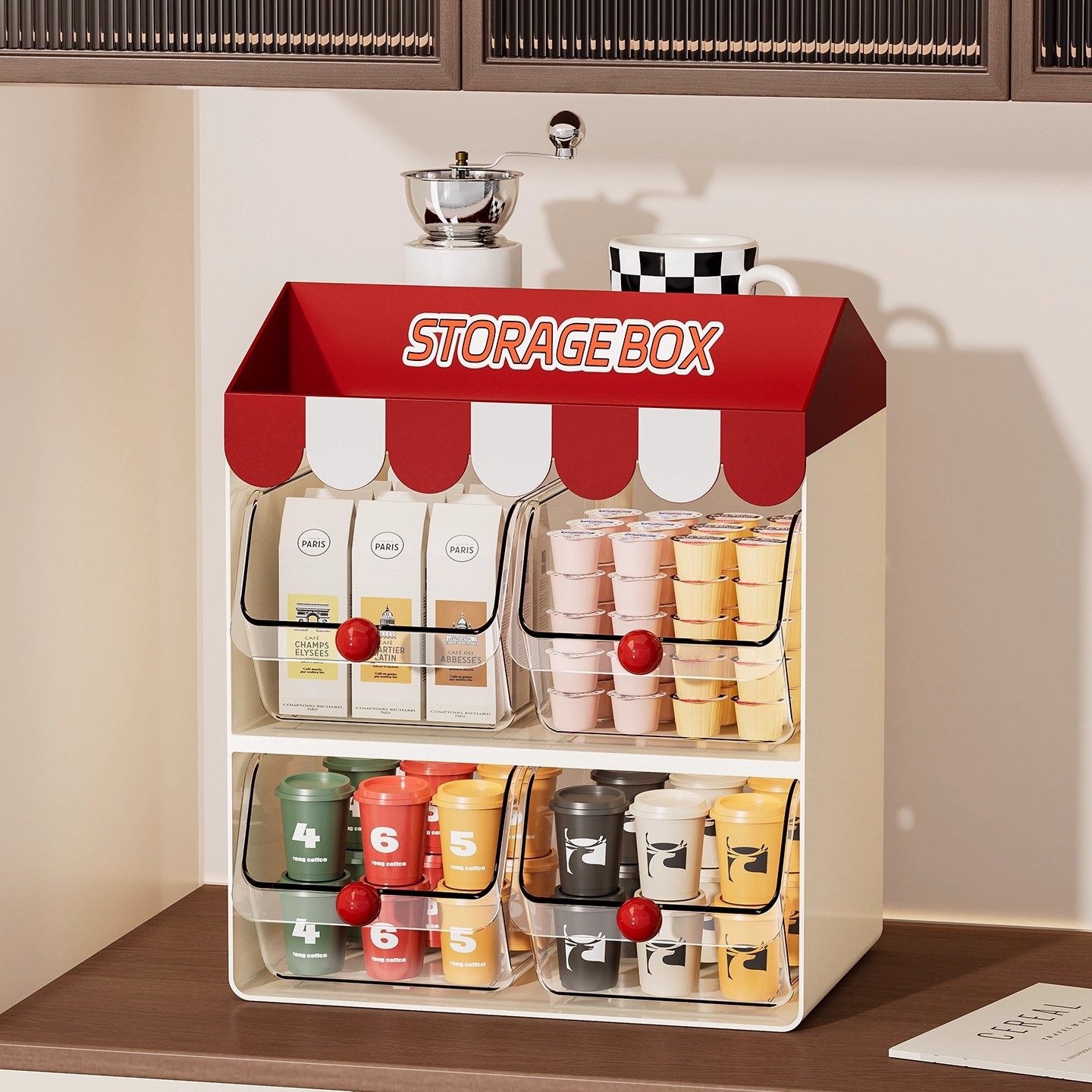 桌面茶包收纳盒抽屉式置物架茶水间吧台咖啡胶囊茶叶办公室零食架,收纳整理,首饰盒,淘宝优惠券,粉丝福利购,淘宝优惠卷