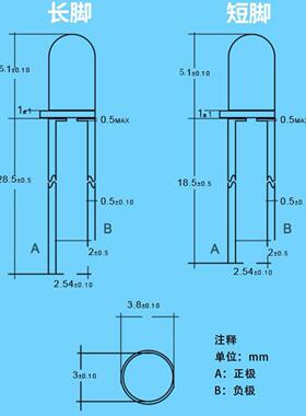 LED发光二极管F3红普绿双色雾状无极 高亮3MM红黄绿双色双向无极