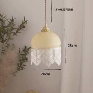 玄关西洋中古美式灯全玻璃宫廷卧室法式飘窗铜流过道吊灯苏小床头