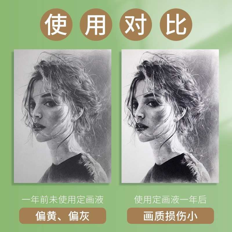 丹可林油画棒定画液喷雾水性丙烯颜料色粉画马克笔油画素描定画液