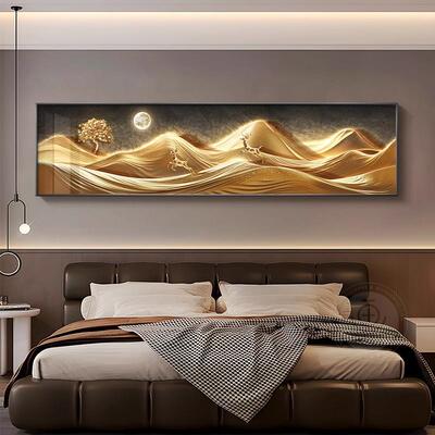 轻饰高级感档背CBK靠金山卧室床头装画大气高山奢水风景房间客厅