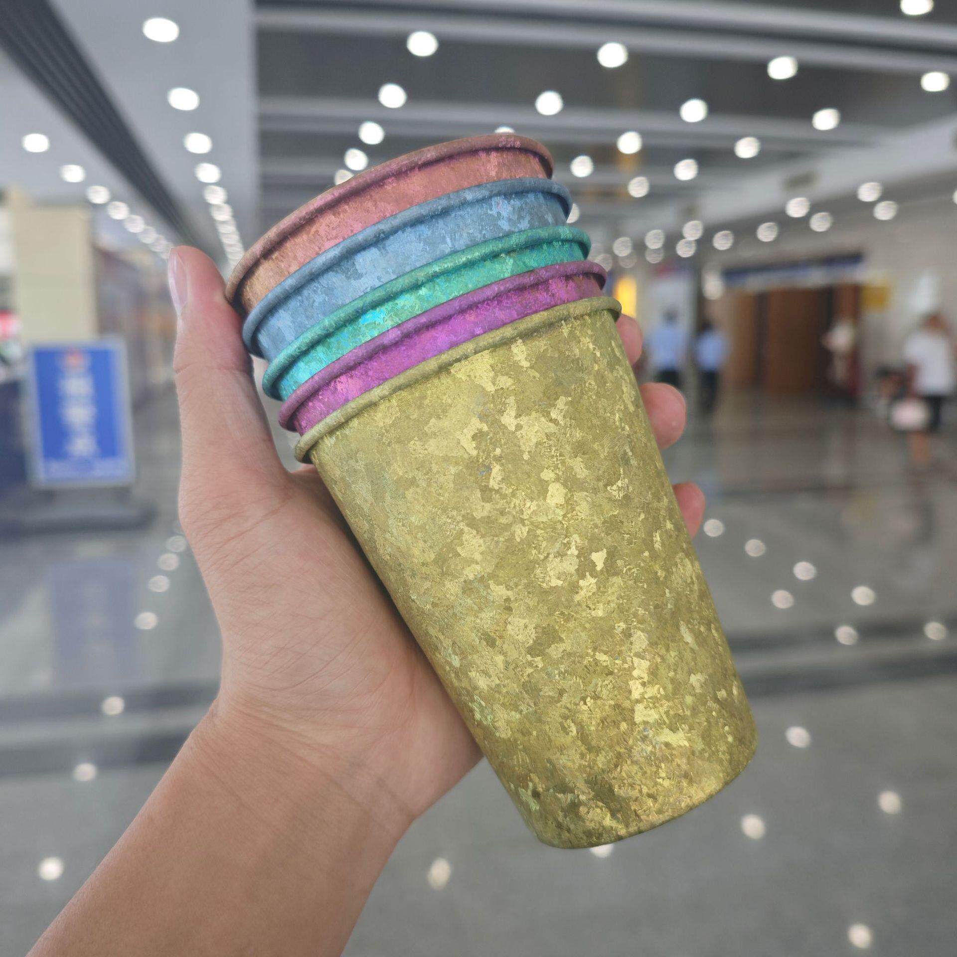 纯钛啤酒杯单层户外露营果汁杯随手杯钛合金便携防摔冷饮杯钛水杯