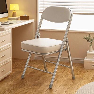 适用折叠椅子特厚办公椅家用电脑椅可携式会议椅培训椅久坐舒适靠